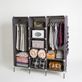 Kledingkast met stoffen bekleding, kleur donkergrijs