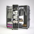 Kledingkast met stoffen bekleding, kleur donkergrijs