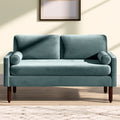 Gestoffeerde bank, kleur blauw en grijs